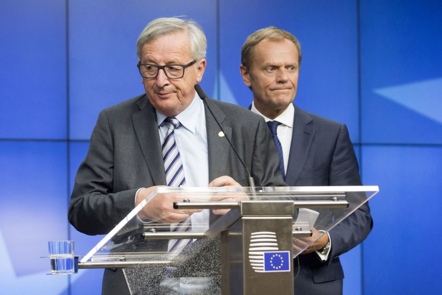 Europos Sąjungos vadovams J.C.Junckeriui (kairėje) ir D.Tuskui – sunkus periodas.