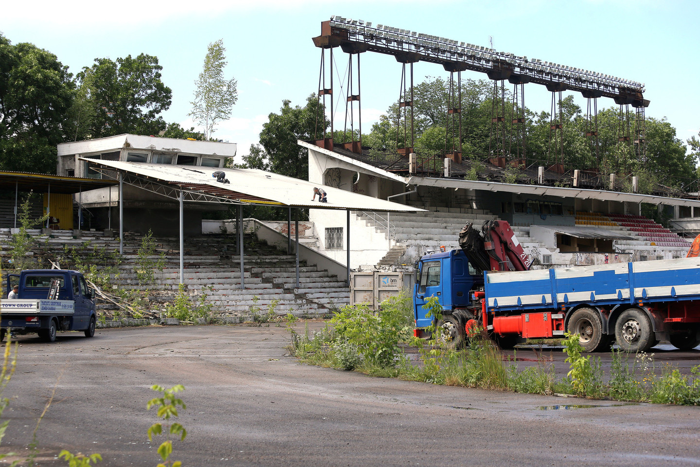 „Žalgirio“ stadione vyksta griovimo darbai.<br>R. Danisevičiaus nuotr.