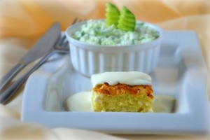 Cukinijų plokštainis su varškės padažu: kepsime dar ir dar