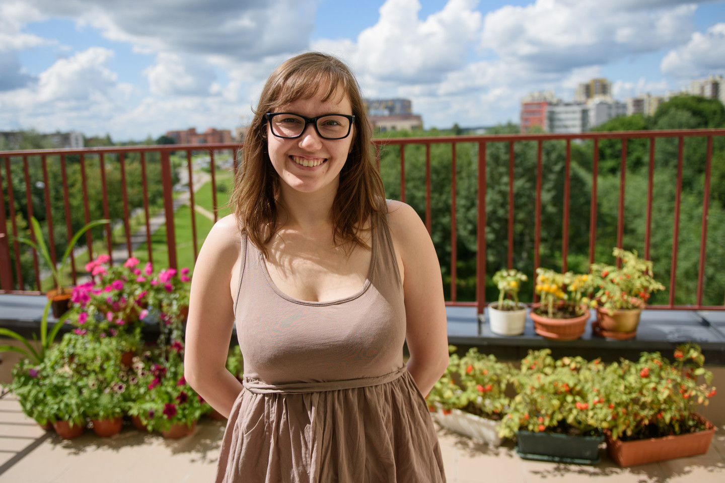 Gražiausiu pripažintą gėlyną balkone puoselėja sostinės Pašilaičių rajono gyventoja Monika Judickienė.<br>D.Umbraso nuotr.