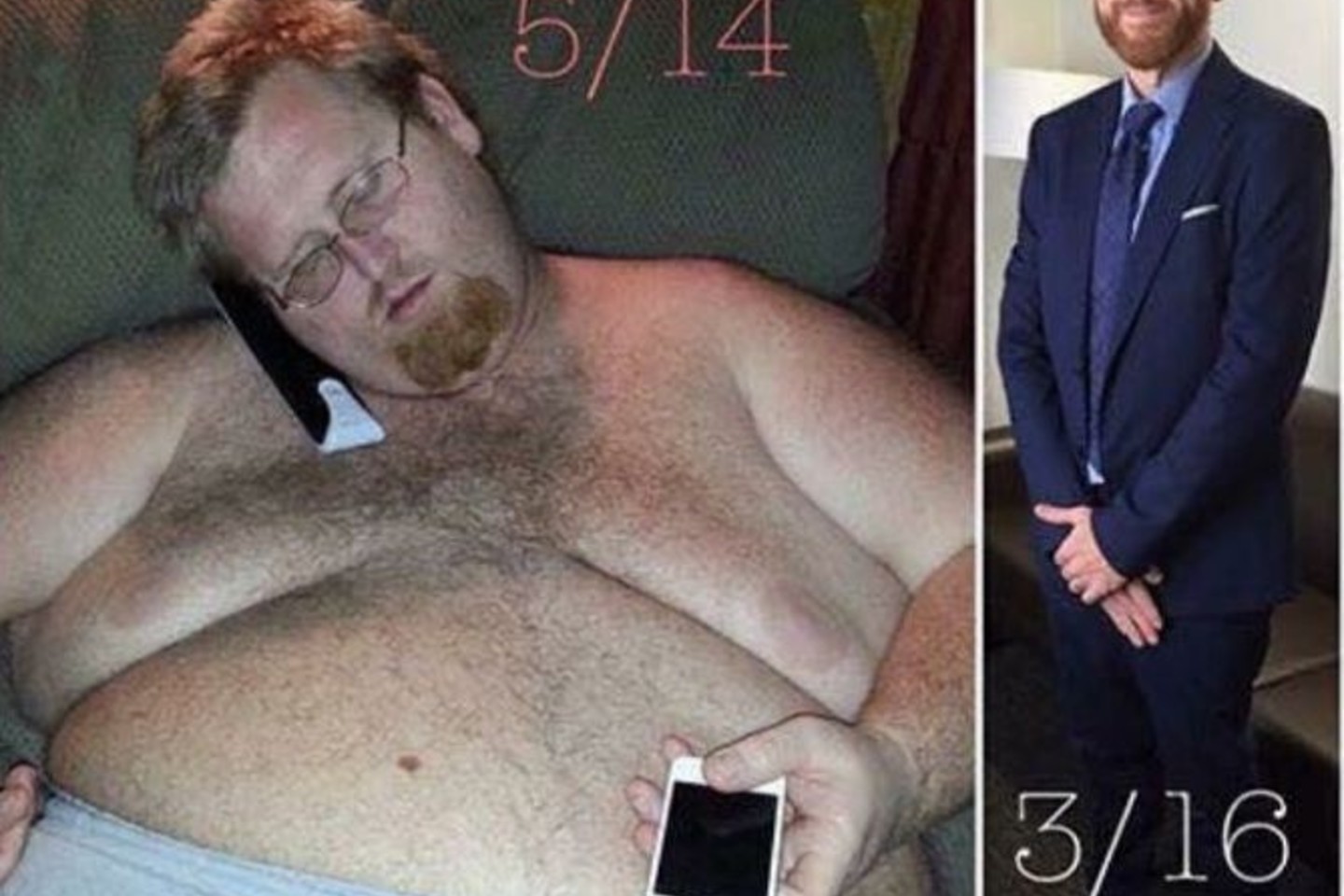Beveik 70 atsikratytų kilogramų vyrą pakeitė neatpažįstamai.<br>Instagram.com nuotr.
