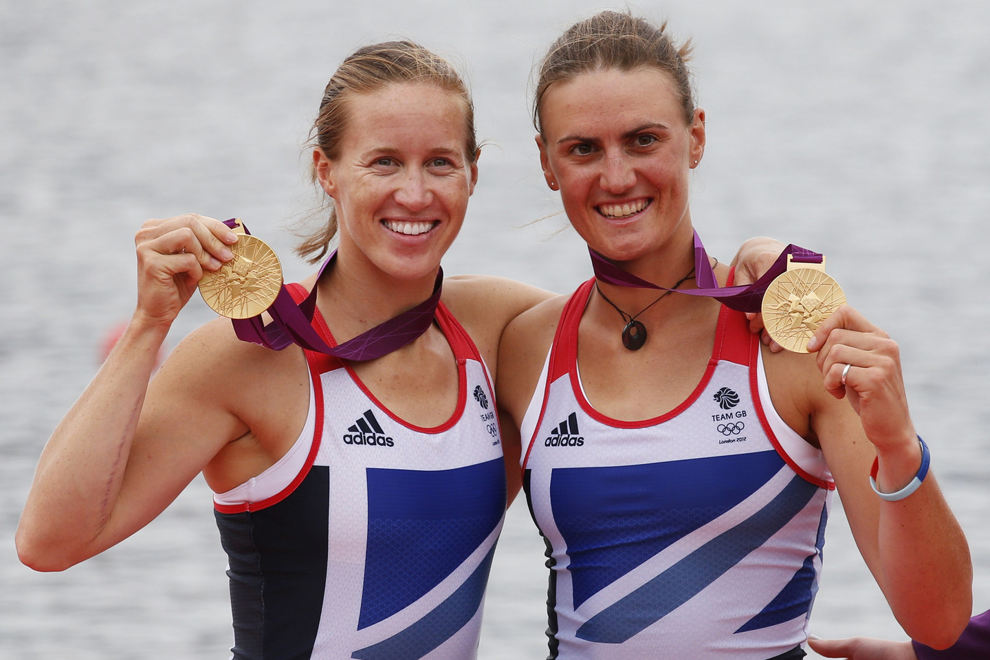 Didžiosios Britanijos atstovės Helen Glover ir Heather Stanning.