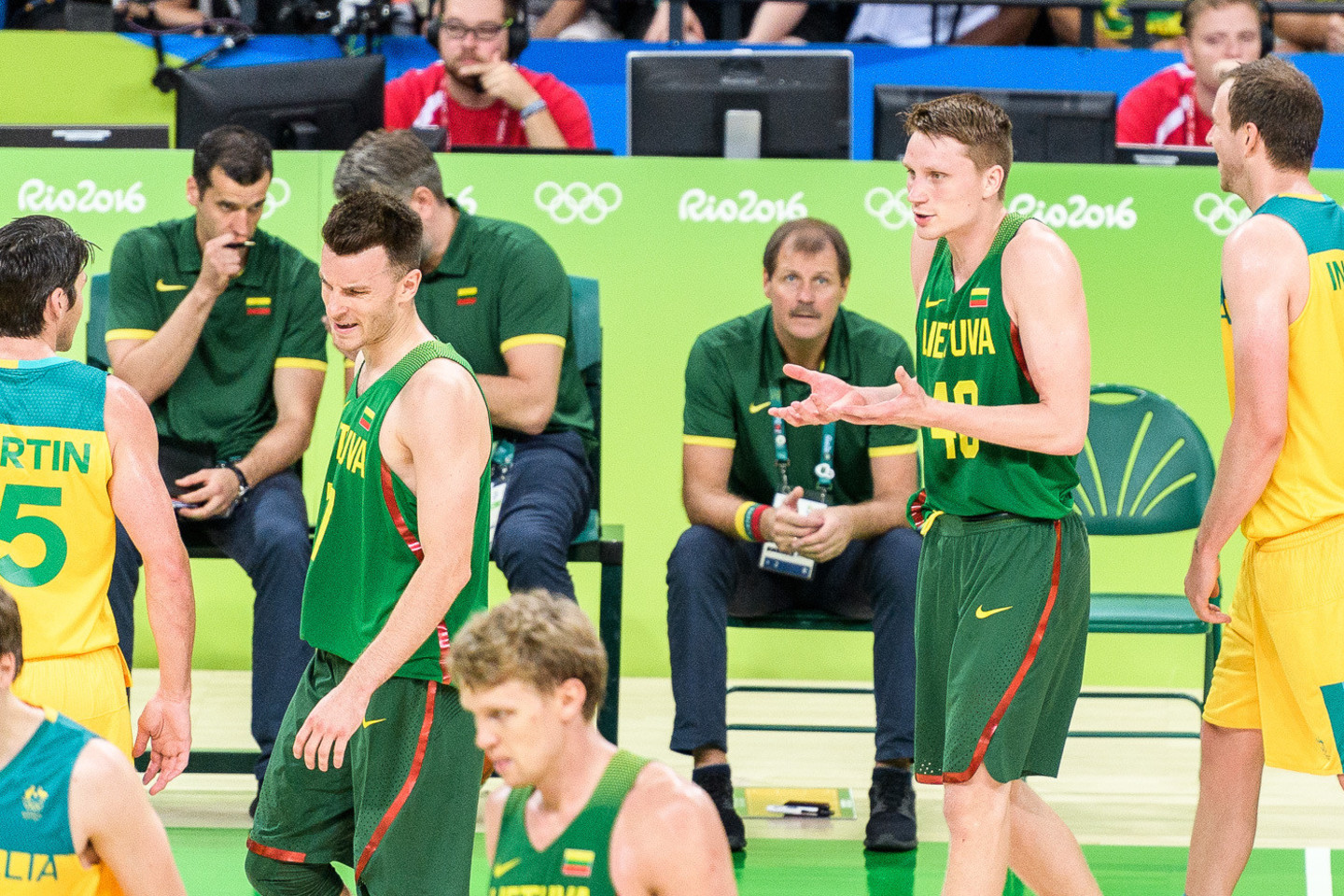 Australija ketvirtfinalyje patiesė Lietuvą ir toliau kovos dėl Rio medalių.<br>V.Dranginio nuotr.