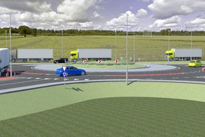 „Via Baltica“ kelyje ėmė statyti Lietuvoje dar nematytą sankryžą