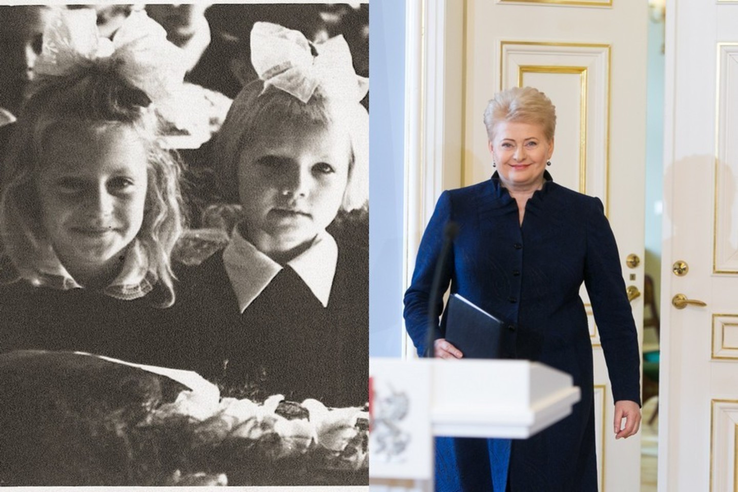 Dalia Grybauskaitė prisiminė pirmą klasę.<br>Asmeninio ir LR archyvo nuotr.