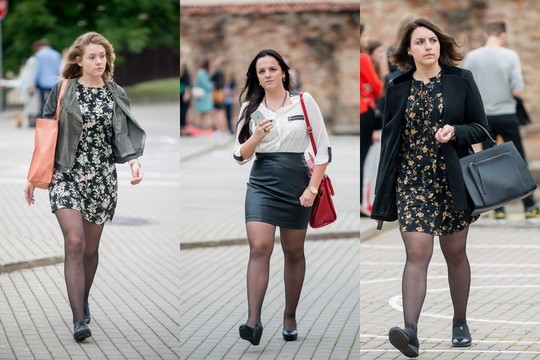 Rugsėjo 1-ąją ISM studentės įdegusias kojas slėpė po pėdkelnėmis
