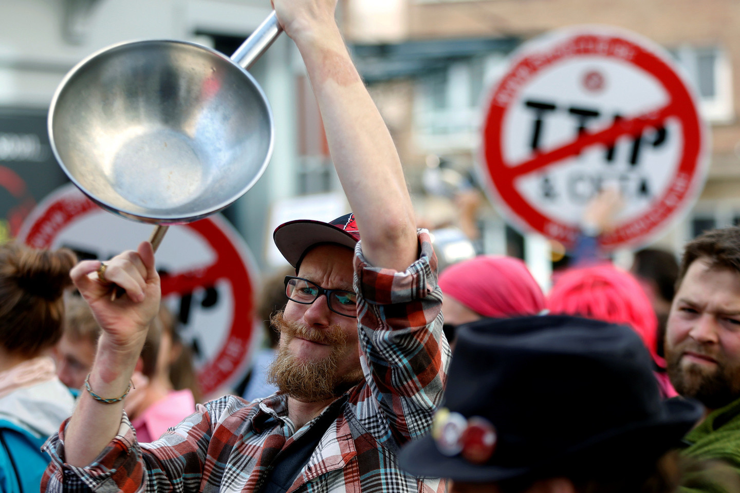Briuselyje ne kartą aidėjo protestuotojų prieš TTIP balsai.
