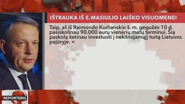 E. Masiulis neigia ėmęs kyšį: pasiskolinau (I)