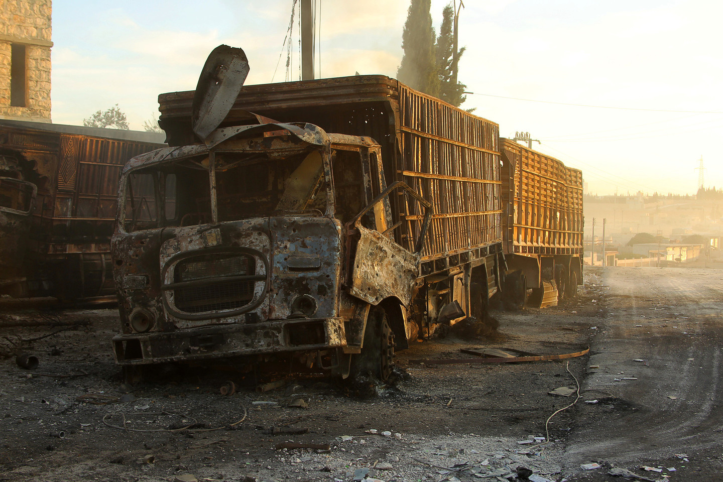 JAV apkaltino Rusiją surengus antskrydį prieš humanitarinę koloną Sirijoje