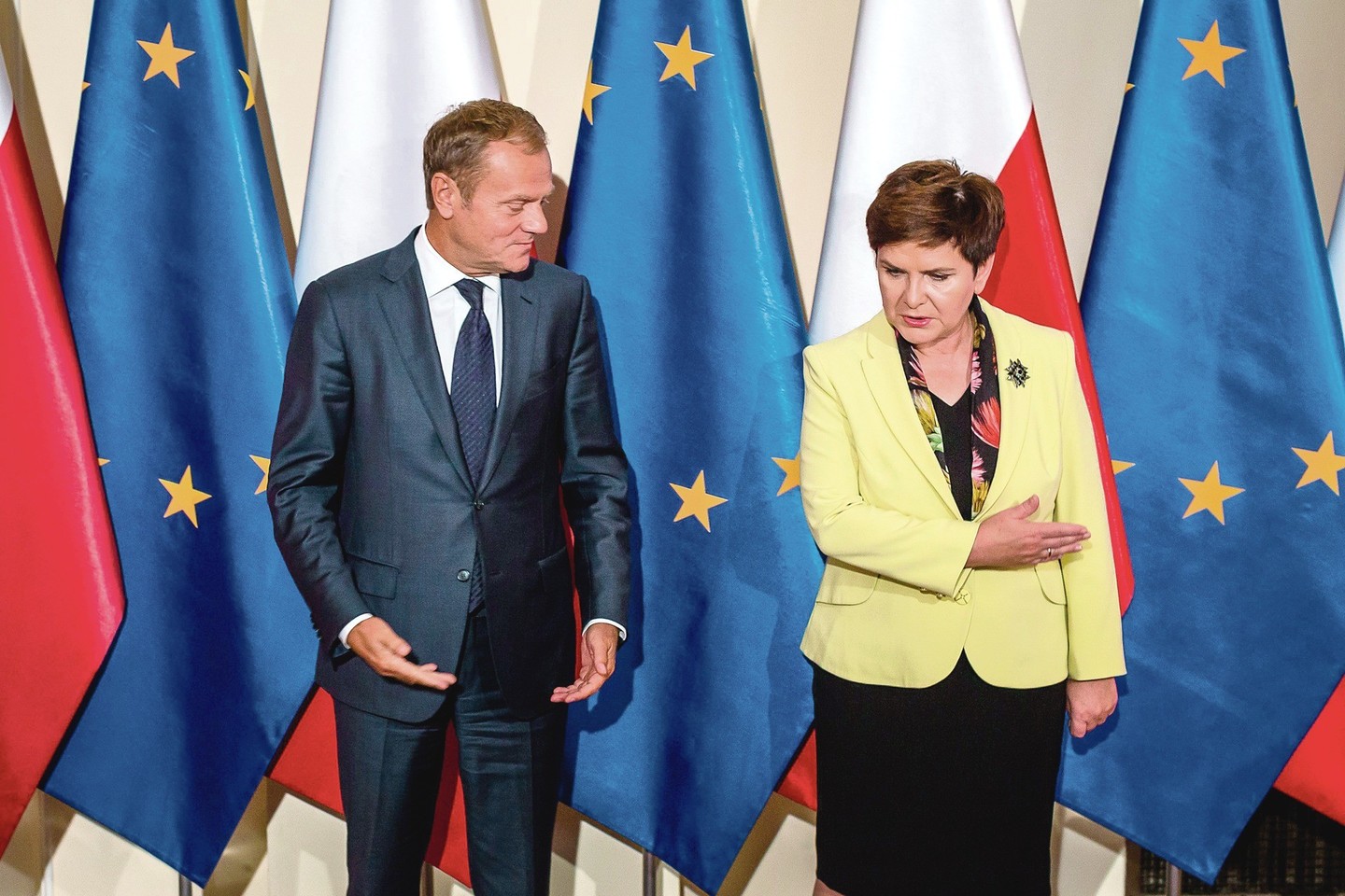 Europos Vadovų Tarybos pirmininkas D.Tuskas kritikavo B.Szydlo vyriausybę.