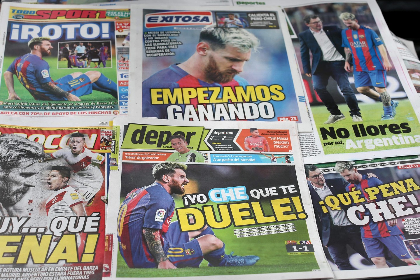 Peru laikraščių antraštės apie tai, kad L.Messi gali nežaisti prieš jų rinktinę.