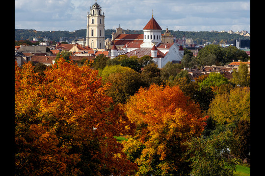 Rudens nuspalvintas Vilnius.<br>V.Ščiavinsko nuotr.