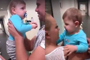 Praregėjimo stebuklas: mažasis Adomas pirmą kartą išvydo mamą