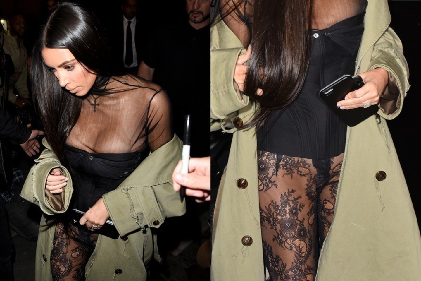 Kim Kardashian perspjovė save: viešumoje pasirodė be apatinių.<br>ViDa Press nuotr.