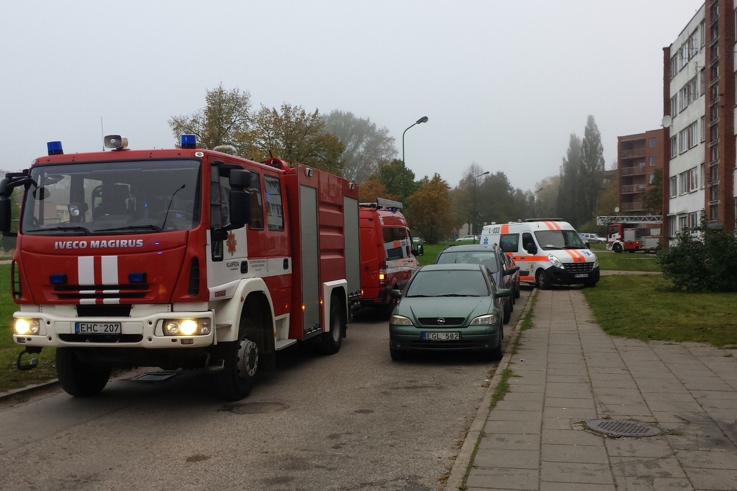 Klaipėdoje, daugiabučio 5 aukšte, kilo gaisras.