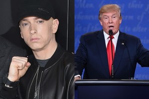 Vėl į viešumą grįžęs Eminemas atakuoja Donaldą Trumpą