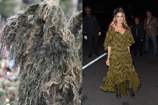 Sarah Jessica Parker nustebino suknele, primenančia maskuotę