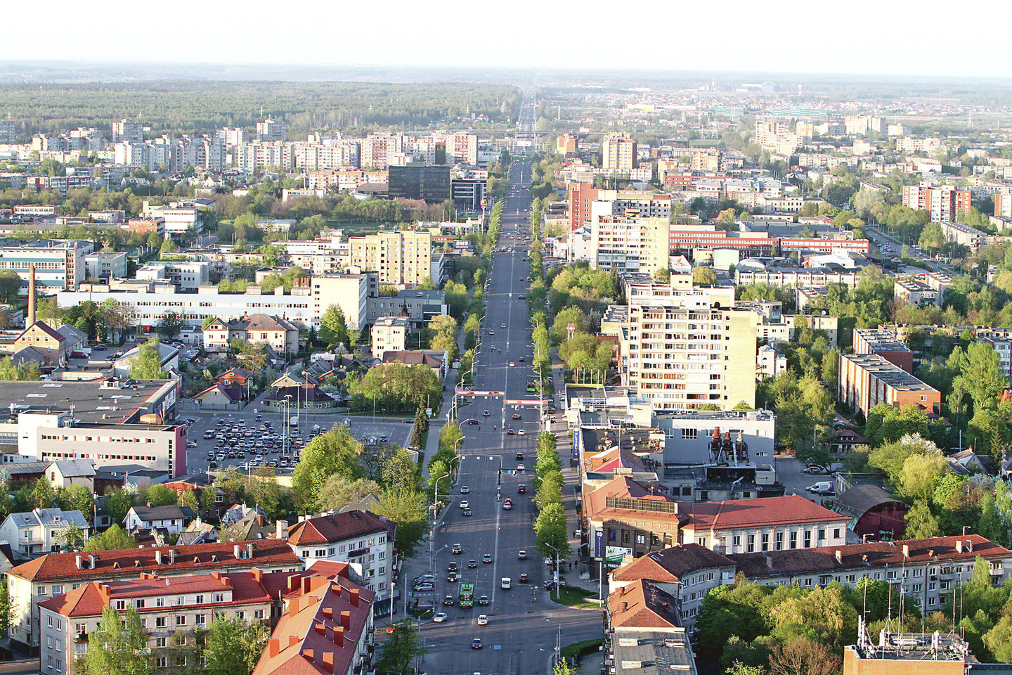 Ilgiausia ir viena tiesiausių Kauno gatvių yra Savanorių prospektas.<br>M.Patašiaus nuotr.