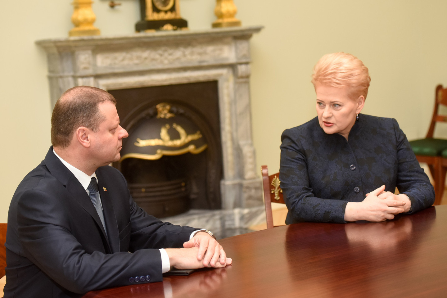 S.Skvernelis atvyko į Prezidentūrą pas prezidentę Dalią Grybauskaitę.<br>D.Umbraso nuotr.
