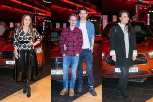 R. Zabarausko filmo premjeroje – jo draugas ir dainininkė Jazzu