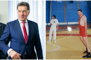 Nematyti kadrai: išvyskite, kaip ant imtynių kilimo atrodė A. Butkevičius