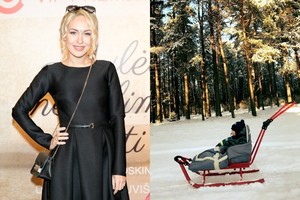 Oksana Pikul-Jasaitienė su sūnumi jau džiaugiasi žiemiškais malonumais