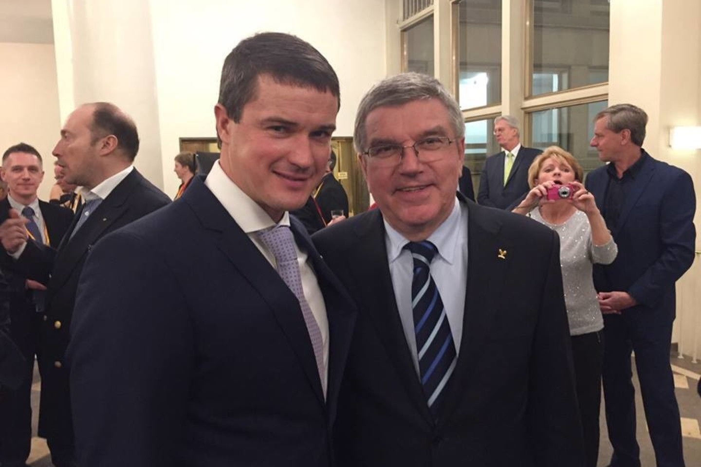 Lietuvos atstovas A.Zadneprovskis ir Tarptautinio olimpinio komiteto prezidentas Thomasas Bachas.