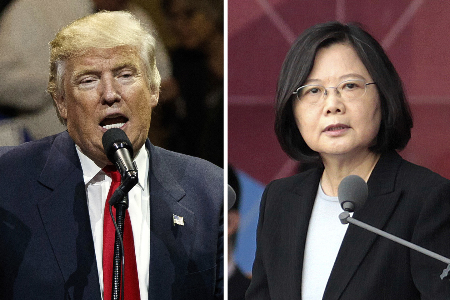 Išrinktasis JAV prezidentas Donaldas Trumpas penktadienį sulaužė kelis dešimtmečius trukusią JAV diplomatinę politiką ir telefonu kalbėjosi su Taivano prezidente Tsai Ing-wen, taip rizikuodamas sukelti Kinijos pyktį.<br>AP nuotr.
