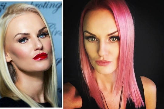 Krepšininko žmona Raminta Babrauskienė pasipuošė rožine šukuosena