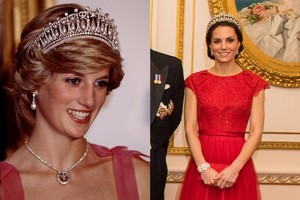 Kunigaikštienė Catherine stulbino pasipuošusi princesės Dianos tiara