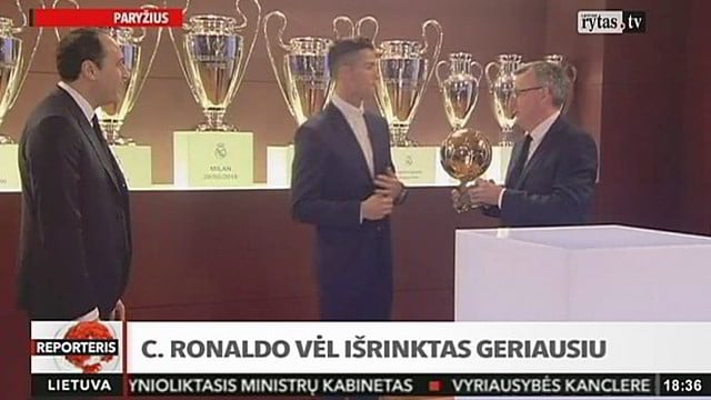 C. Ronaldo vėl išrinktas geriausiu futbolininku
