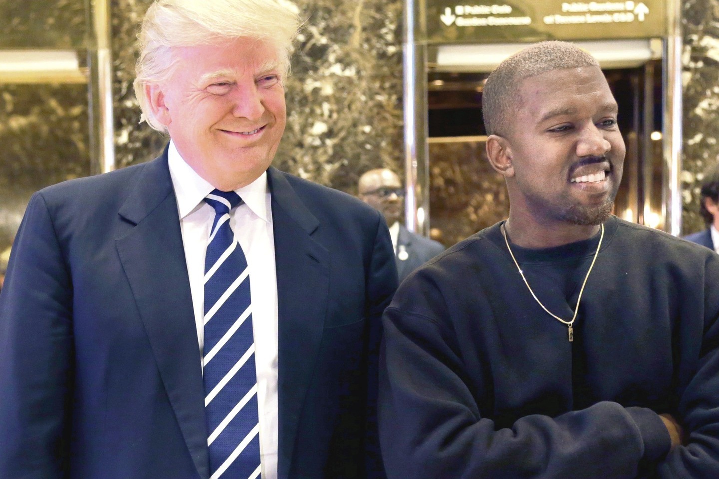 D.Trumpas (kairėje) ir K.Westas ir anksčiau vienas apie kitą kalbėjo gražiai.