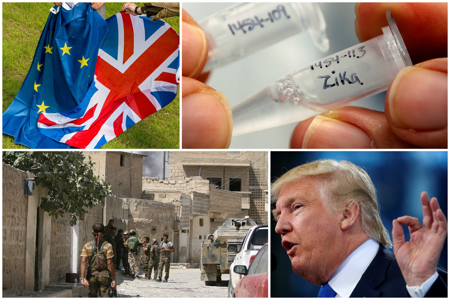 Zikos virusas, Sirijos agonija, „Brexit“, teroras Briuselyje ir Stambule, prezidentas D.Trumpas – šie metai nepraėjo be sukrėtimų.<br>Reuters/AFP/Scanpix nuotr.