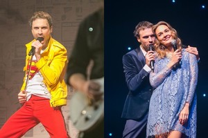 Spalvingas Manto Jankavičiaus koncertas Vilniuje: kostiumų gausa ir švytinti Jurgita Jurkutė