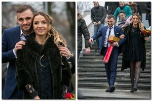 Aferų meistro sūnaus Eriko Rachinšteino išrinktoji tuokėsi pasipuošusi juoda suknia