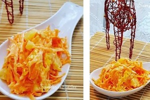 Ananasų ir morkų salotos su sūriu: jas pamėgo visa šeima