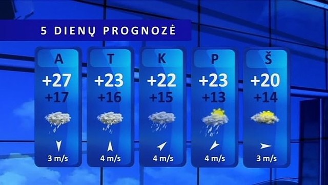 Orų prognozė: naktį daugelyje rajonų palis