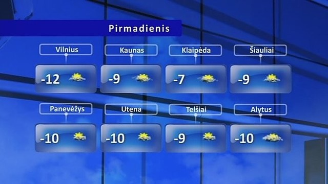 Orų prognozė: šaltis neslūgs, gali pustyti