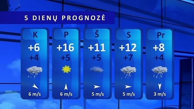 Orų prognozė: artimiausią parą netrūks kritulių