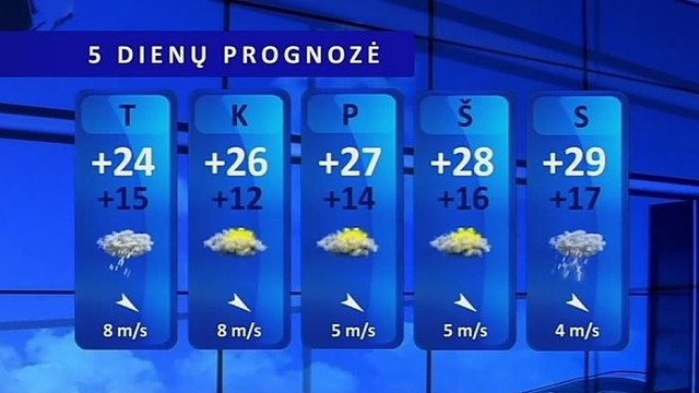 Orų prognozė: šią savaitę – karštis ir audros