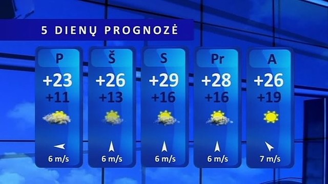 Orų prognozė: laukia saulėtos ir šiltos dienos