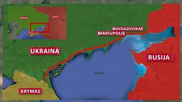 Novoazovske – Rusijos tankai, koridorius į Krymą – jau netoli