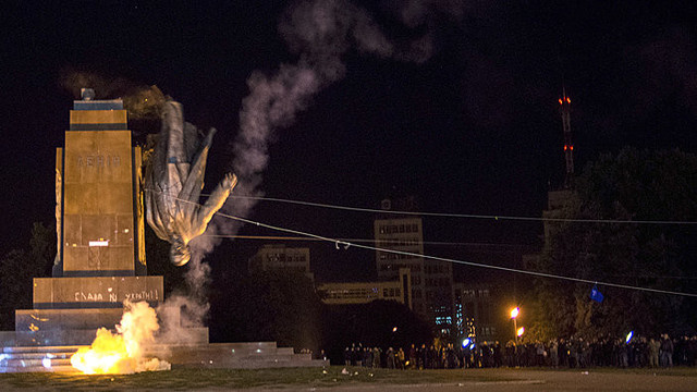 Charkove nuversta Lenino skulptūra
