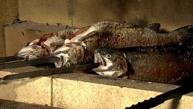 Kaip skaniai iškepti žuvį krosnyje ant iešmo?