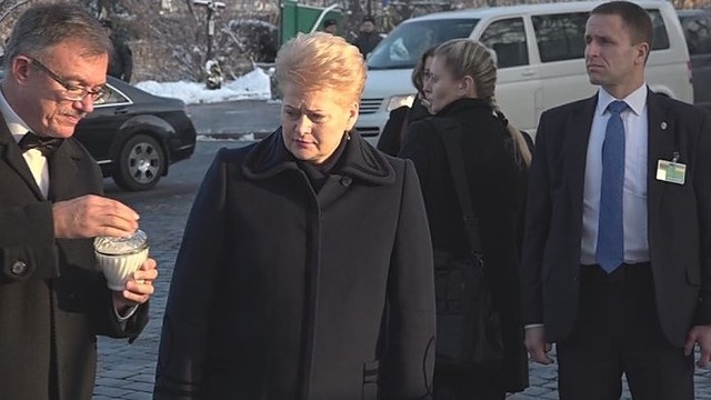D. Grybauskaitė Ukrainoje susitiko su A. Jaceniuku