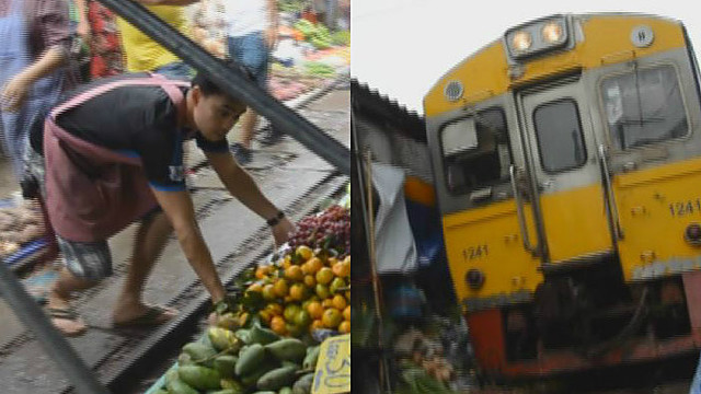 Nesurežisuotas Tailandas: kasdien turgų skrodžiantis traukinys