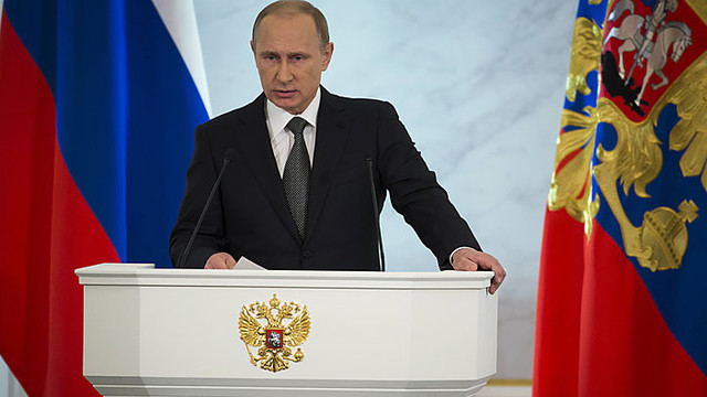 V. Putinas metiniame pranešime gynė Rusijos užsienio politiką
