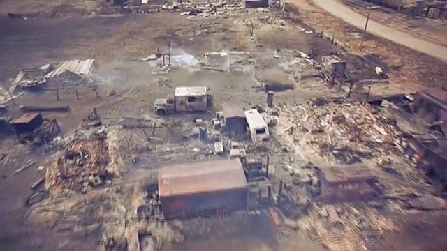 Apokaliptinis vaizdas Rusijoje: gaisras suniokojo ištisą kaimą