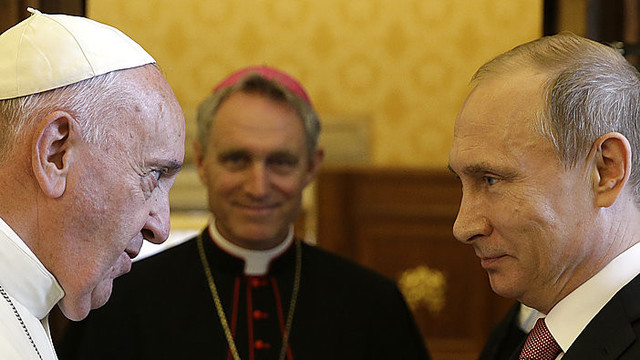 Vladimiras Putinas Vatikane susitiko su popiežiumi Pranciškumi