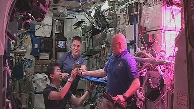 Astronautai pirmą kartą paragavo kosmose užaugintų salotų